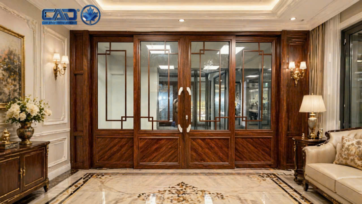 Cửa Trượt quay Sập rời CAD